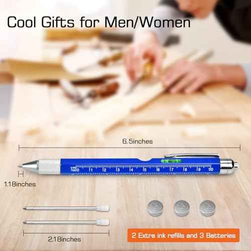 Fathers Day Dad Gifts for Husband from Wife, Tool Presents for boyfriend Men, 9 in 1 Multi Tool Pen, Fathers Day Birthday Christmas Stocking Stuffers for Men Grandpa Him