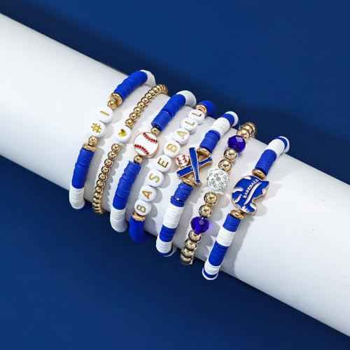 Baseball Bracelets for Women Game Day Stackable Bracelets Baseball Mom Jewelry Accesories