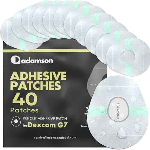 Adamson Dexcom G7 Over Patches Waterproof ? 40 Clear Adhesive Patches ? Transparent CGM Covers No Glue on Sensor ? Strong Hold ? Hypoallergenic & Sweatproof
