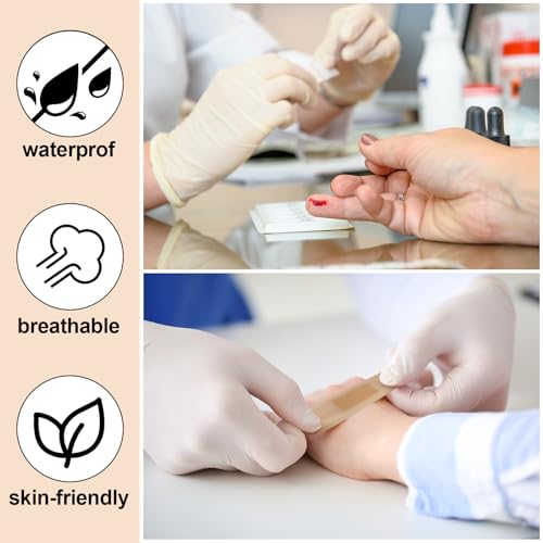 Geiserailie 100 Pcs Pressure Bandages XL for Dialysis Patients 2.83 x 1.18 Inch Pressure Adhesive Bandage Waterproof for Wound Care Absorbent Pad Thin Skin Seniors First Aid Essential