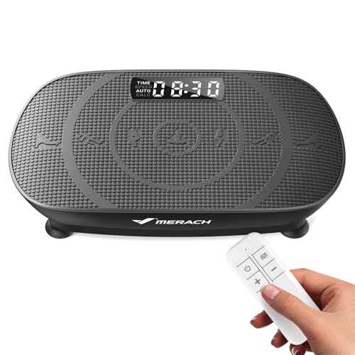 MERACH Vibration Plate Exercise Machine, Slim Vibration Plate for Lymphatic Drainage Weight Loss, Vibrating Plate with Real-Time Calorie Tracking on LED Display, Workout Equipment for Home Women Men