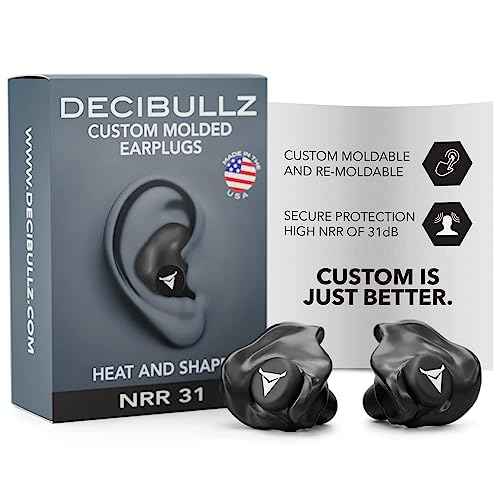 Decibullz - Custom Molded Earplugs, 31dB Highest NRR, Comfortable Hearing Protection for Shooting, Travel, Work and Concerts