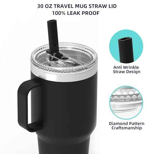 30 oz Tumbler Straw Lid - Stronghold Lid for the YETI Rambler Travel Mugs Only, Replacement Cap BPA Free (30oz Twist Lid)