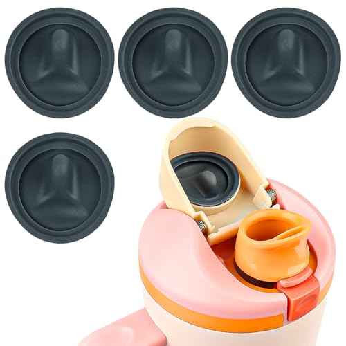 4PCS Replacement Silicone Stopper for Owala FreeSip Sway 30oz, 40oz, and FreeSip Tumbler 40oz Bottles, Silicone Water Bottle Top Lid Gasket Plug Accessories BPA-Free, Grey