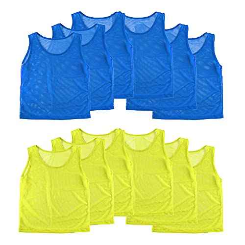 Super Z Outlet 12 Pinnies Scrimmage Vests Team Practice Jersey for Child Youth Teen Lightweight