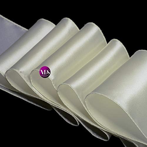 VDS Satin Chair Sashes Chair Cover Back Tie Sateen Bows Ribbon for Wedding Birthday Graduation Engagement Ceremony Event Party Banquet Venue Hotel All Dining Chair Decoration (125PC) (Ivory)