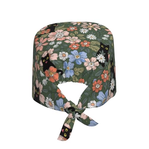 Working Cap, Scrub Cap with Sweatband, Adjustable Tie Back Hat Breathable Headgear for Women/Men