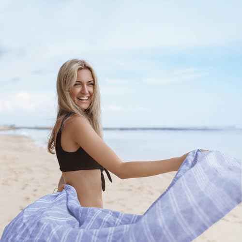 Turkish Beach Towel Oversized 38x71 100% Cotton Extra Large Sand Free Quick Dry Light Travel Towels for Adults Beach Accessories Gifts Essentials