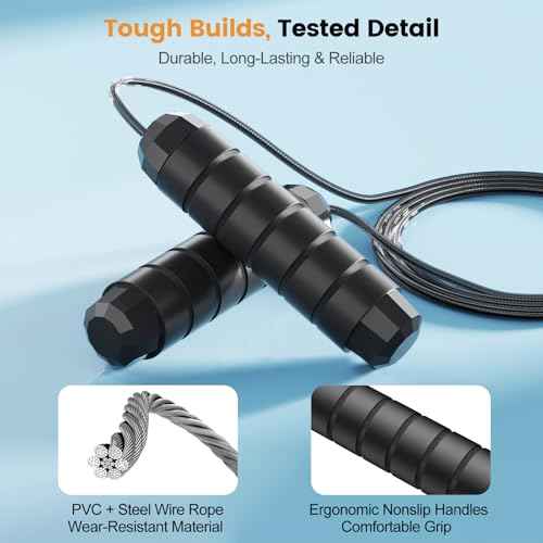 Jump Rope,Tangle-Free Rapid Speed Jump Rope with Ball Bearings for Men,Women and Kids,Adjustable Steel Skipping Rope with Ergonomic Foam Handles,A Ideal Equipment and Accessories for Workout,Fitness,Exercise,Home Gym,Slim Body
