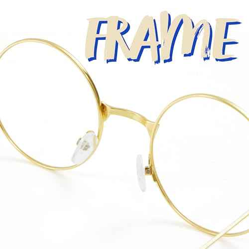 Spooktacular Creations Halloween Gold Wizard Glasses, Fake Old Men Round Wire Costume Glasses Accessory for Men Women Halloween Dress Up, Costume Prop