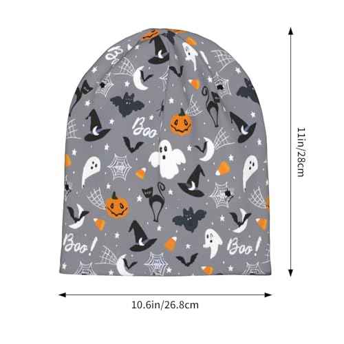 Funny Pumpkins Beanie Hat Halloween Baggy Slouchy Skull Cap Cancer Headwear Chemo Cap Knitted Hat Nightcap for Men Women