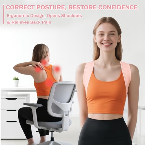 Back Brace Posture Corrector for Women - Thin & Invisible Back Brace for Posture - Adjustable Back Support Brace - Relieve Upper Back Discomfort & Regain Confidence, 28-45", 1 PCS