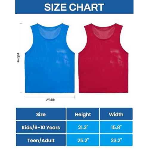 VOGRYE Pinnies Set of 12/24 Scrimmage Vests, Team Practice Sports for Child Youth/Adult, Lightweight Basketball Jersey