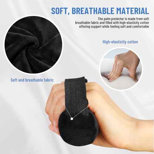 TYYIHUA Palm Protector Palm Grips Hand Contracture Cushions with Elastic Band & Finger Sepereter, for Stroke Hand, Arthritis Parkinson Dementia (1)