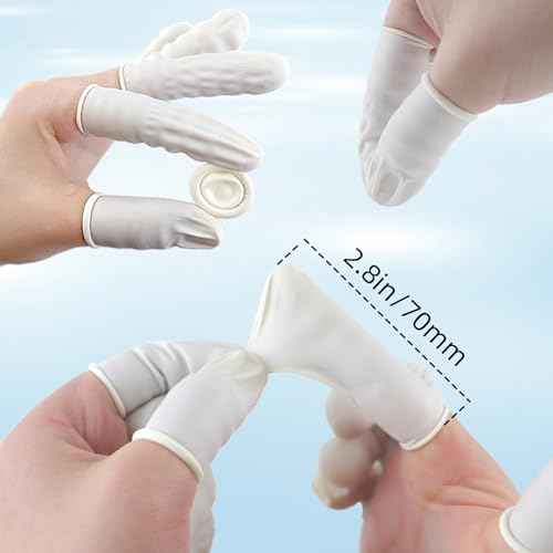 (Approx 300 Pcs) Finger Covers,Latex Finger Covers Disposable Gloves,Thumb and Fingertip Protector Finger Glove,Suitable for Cleaning Beauty Electronic Component Repair Handmade Oroduction(Whiter)