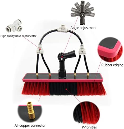 Water Fed Pole Telescopic Outdoor Window Cleaner, Conservatory Roof Cleaner/Water Fed Extendable Brush/Window Clean Kit Roof Cleaning Tools with 20M Water Supply Hose,39F,20FT/6M