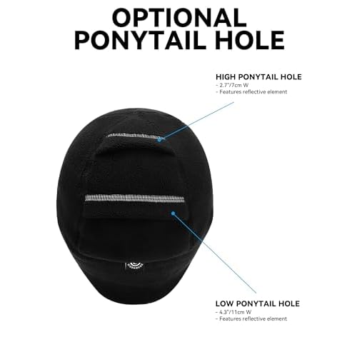Gisdanchz Women's Winter Reflective Stretchy Ponytail Hat with Drop Down Ear Flap