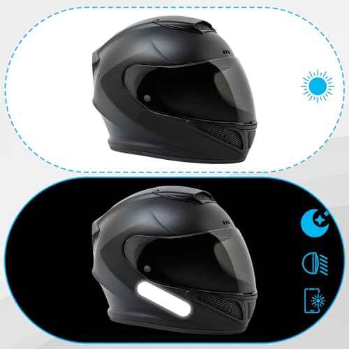 10PCS Black Reflective Tape, Motorcycle Helmet Decals Reflective Stickers for Helmet Motorcycle Helmets Stickers Night Visibility Safety Decal for Motorcycles Scooters Bike Helmets Stroller