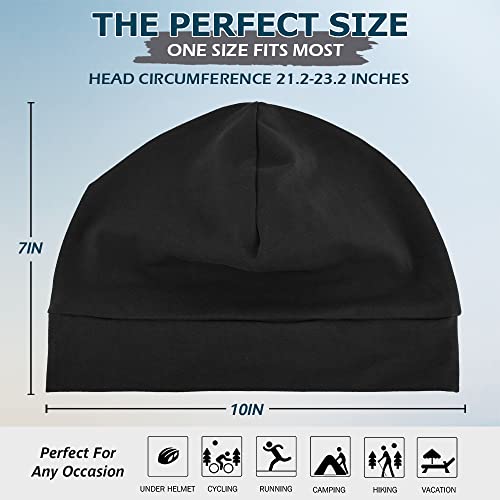 Headshion Cotton Skull Caps for Men Women,2-Pack Lightweight Beanie Sleep Hats Breathable Helmet Liner