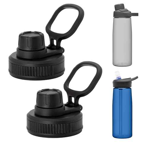 2 PCS Replacement Lid for CamelBak Chute Mag & Eddy, Compatible with 10+ CamelBak Bottle Sizes, Leakproof, BPA-Free, Black, 1520ml, Sports, Travel, Hiking, Camping