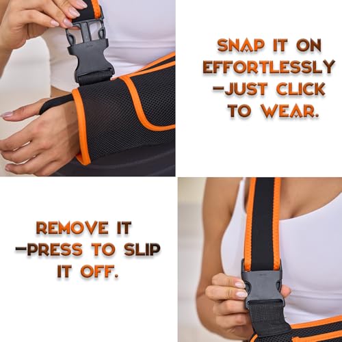 Arm Sling for Women&Men with Enhanced Size Adjustable Sling for Arm Support, Elbow Wrist Left Right Arm Sling with Buckle Design (M)