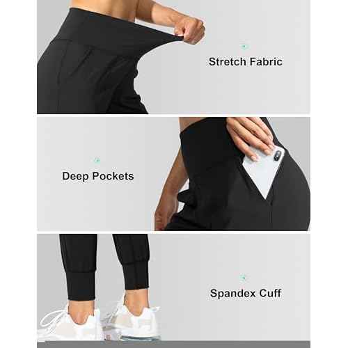 G Gradual Women's Joggers High Waisted Yoga Pants with Pockets Loose Leggings for Women Workout, Athletic, Lounge