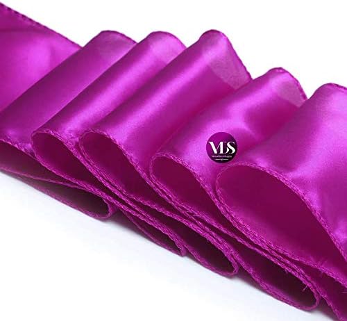 VDS Satin Chair Sashes Chair Cover back Tie Sateen Bows Ribbon for Wedding Birthday Graduation Engagement Ceremony Event Party Banquet Venue Hotel all Dining Chair Decoration (100PC) (Magenta Violate)