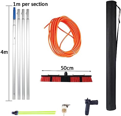 Telescopic Window Cleaning Pole 10-39ft, Water Fed Brush with 30cm/50cm Large Head, Ideal for Roof & High Windows, Efficient Cleaning Tools for Home & Professional Use
