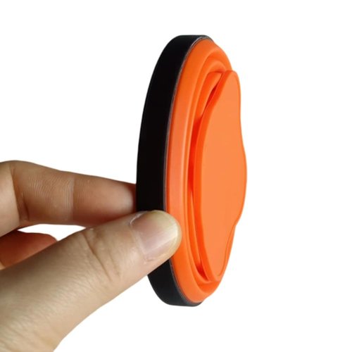 450ml Collapsible Silicone Camping Cup - Portable Foldable Drinking Mug for Outdoor, Hiking & Travel(Orange)