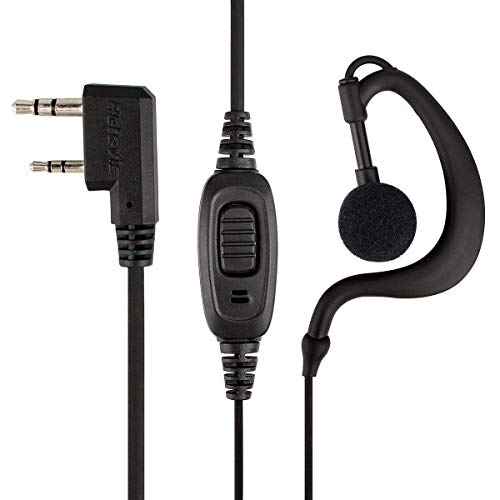 Retevis Case of 10, Two Way Radio Earpiece with Mic Single Wire Earhook Headset for RT22 RT21 RT68 RT68H H777 H777H RT86A RT86S, Compatible with Pxton Baofeng BF-888S BF-T26 Kenwood Walkie Talkies