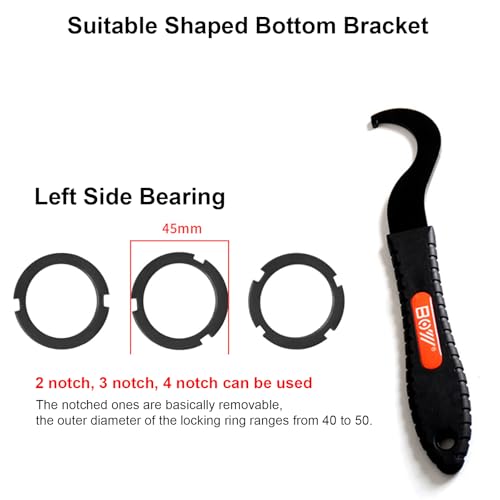 Lock Spanner, Bike Bottom Bracket Removal Tool, Bike Bottom Bracket Wrench for Removal Vintage Bicycle Bottom Brackets Cups Lock Ring