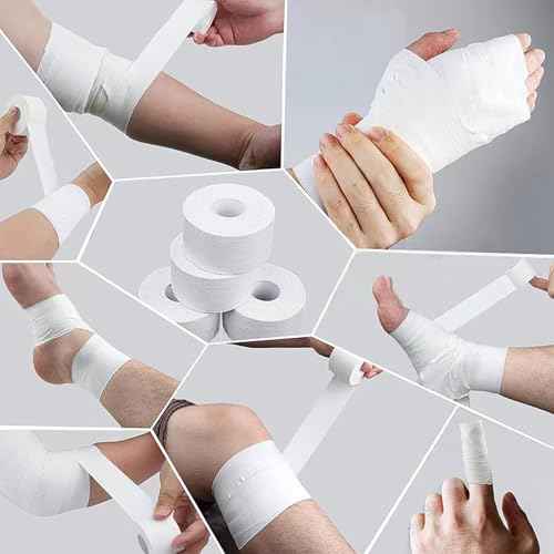 Athletic Tape White Sports 1.5 Inch 30 Feet Tearable Support for Wrist Finger Ankle Turf Football 1 Roll