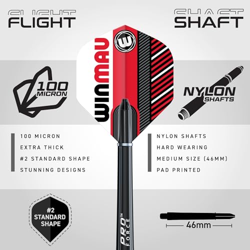 Winmau Darts - Masters Pro Premium Bristle Dartboard Set - Includes Dart Board, Darts, Flights, Shafts and Oche Strip - Professional Steel Tip Darts & Dart Board for Adults