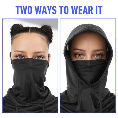 3 Pack Summer Balaclava UV Face Mask for Sun Protection, Breathable Full Head Mask Hood Face Cover for Men Women Motorcycle Cycling Fishing Running Multicolor