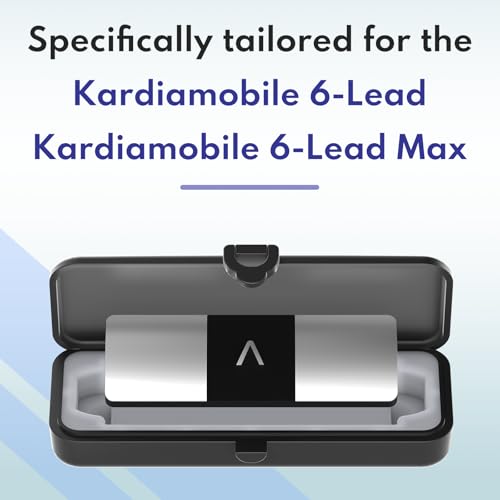Kardiamobile Case for Kardia Mobile 6L & 6L Max, Portable Hard Shell Case with Silicone Pad for Kardiamobile EKG Heart Monitor