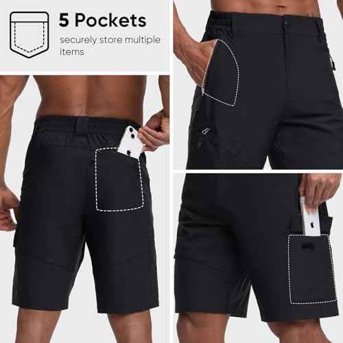 HOTSUIT Quick Dry Men's Lightweight Hiking Casual Cargo 9" Shorts with 5 Pockets