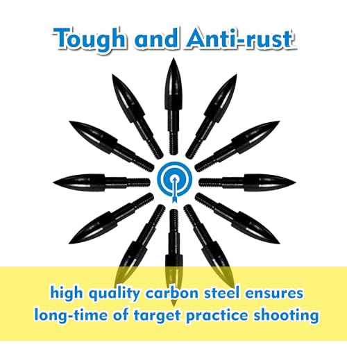 12pcs Archery Arrow Tips 100/125/150/200 Grain Field Tips 5/16 Inch Screw in Bullet Points , Archery Target Crossbow Practice Tip for Arrow Recurve Bow Compound Bow, Hunting Bow Arrow Target Practice