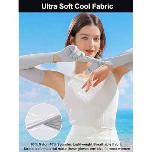 UV Protection Women's Driving Gloves - Full Finger Arm Sleeve Long UV Sun Protection Gloves