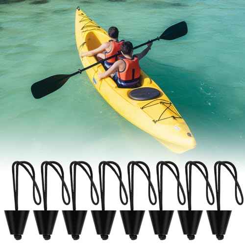 8 Pieces Universal Kayak Scupper Plugs Kit, Silicone Scupper Plugs for Kayak, Kayak Accessories with Lanyard, Scupper Plug Drain Hole Stoppers