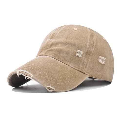 Classic Vintage Distressed Baseball Cap, Washed Cotton, Adjustable Fit
