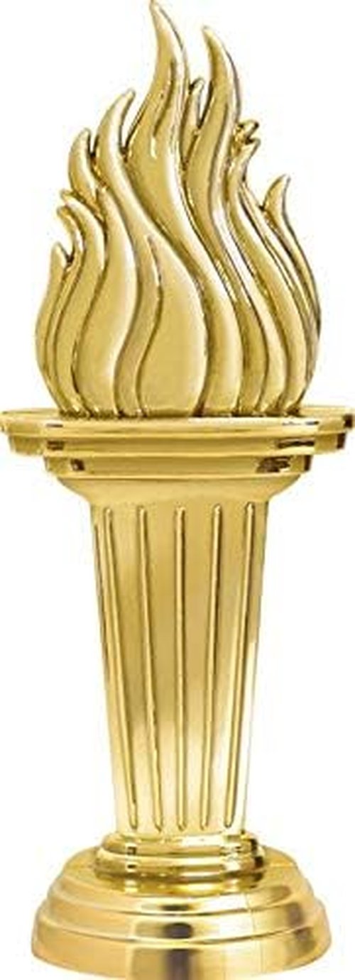 Crown Awards Torch Emblem Trophies - Gold Stars Torch Emblem Trophy with Custom Engraving Prime