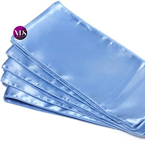 VDS Satin Chair Sashes Chair Cover Back Tie Sateen Bows Ribbon for Wedding Birthday Graduation Engagement Ceremony Event Party Banquet Venue Hotel All Dining Chair Decoration (10PC) (Baby Blue)