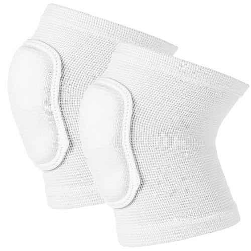 1 Pair Arm Brace Support Fitness Arm Knee Protector, Compression Breathable Elbow Pads Thick Sponge Support Breathable Compression Braces for Basketball Tennis Football Skating (White)