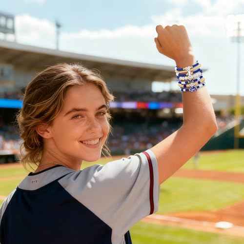 Baseball Bracelets for Women Game Day Stackable Bracelets Baseball Mom Jewelry Accesories