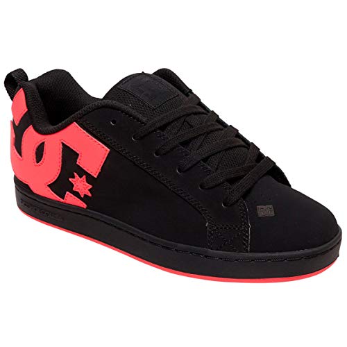 DC womens Court Graffik Skate Shoe, Black/Hot Pink, 8 US