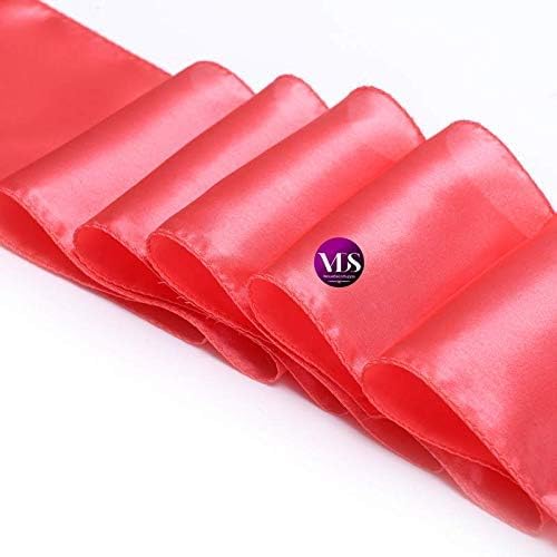 VDS Satin Chair Sashes Chair Cover Back Tie Sateen Bows Ribbon for Wedding Birthday Graduation Engagement Ceremony Event Party Banquet Venue Hotel All Dining Chair Decoration (50PC) (Coral)