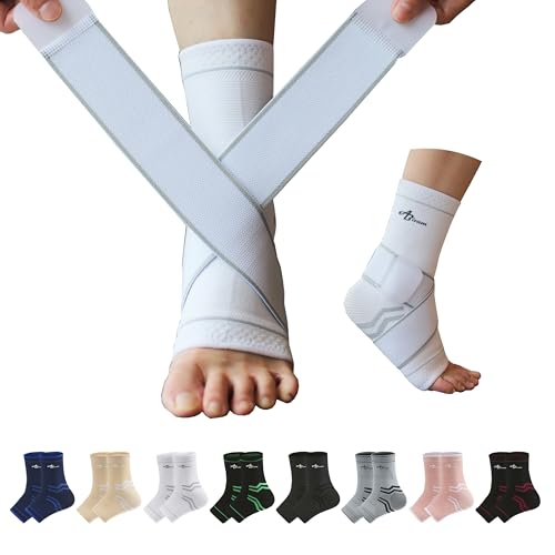 ABIRAM Ankle Brace for Women & Men, Ankle Compression Sleeve, Foot Sleeve with Wrap, Ankle Support, Foot Brace for Sprained Foot & Arch, Plantar Fasciitis Relief Socks, Achilles Tendonitis, Sports