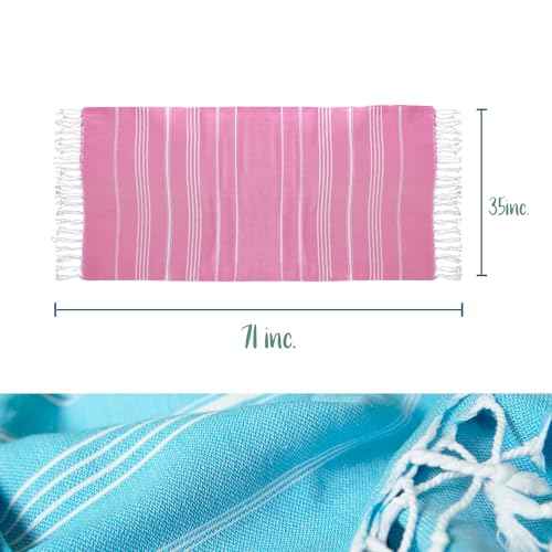 Turkish Beach Towel Oversized 38x71 100% Cotton Extra Large Sand Free Quick Dry Light Travel Towels for Adults Beach Accessories Gifts Essentials