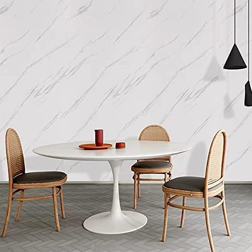 Glossy Marble Paper Granite Gray/White Wallpaper Peel and Stick Wallpaper Self