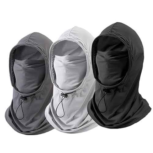3 Pack Summer Balaclava Sun UV Protection Hood Breathable Face Cover Full Head Mask for Cycling Motorcycle Fishing Multi
